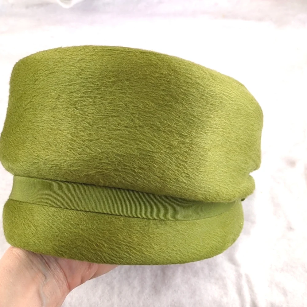 Vintage Green Women's Pillbox-Style Wool Hat - Picture 12 of 14
